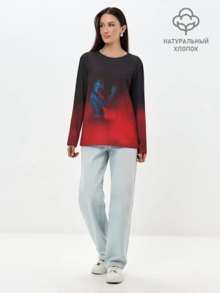 Лонгслив женский. Хлопок / Скриптонит