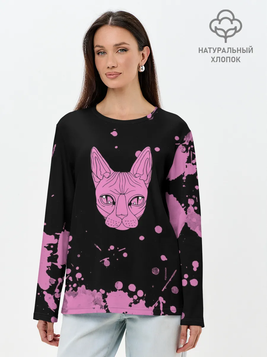 Лонгслив женский. Хлопок / Кис - Кис