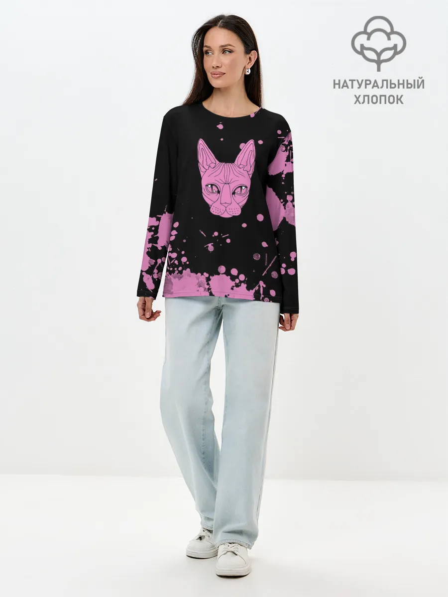 Лонгслив женский. Хлопок / Кис - Кис