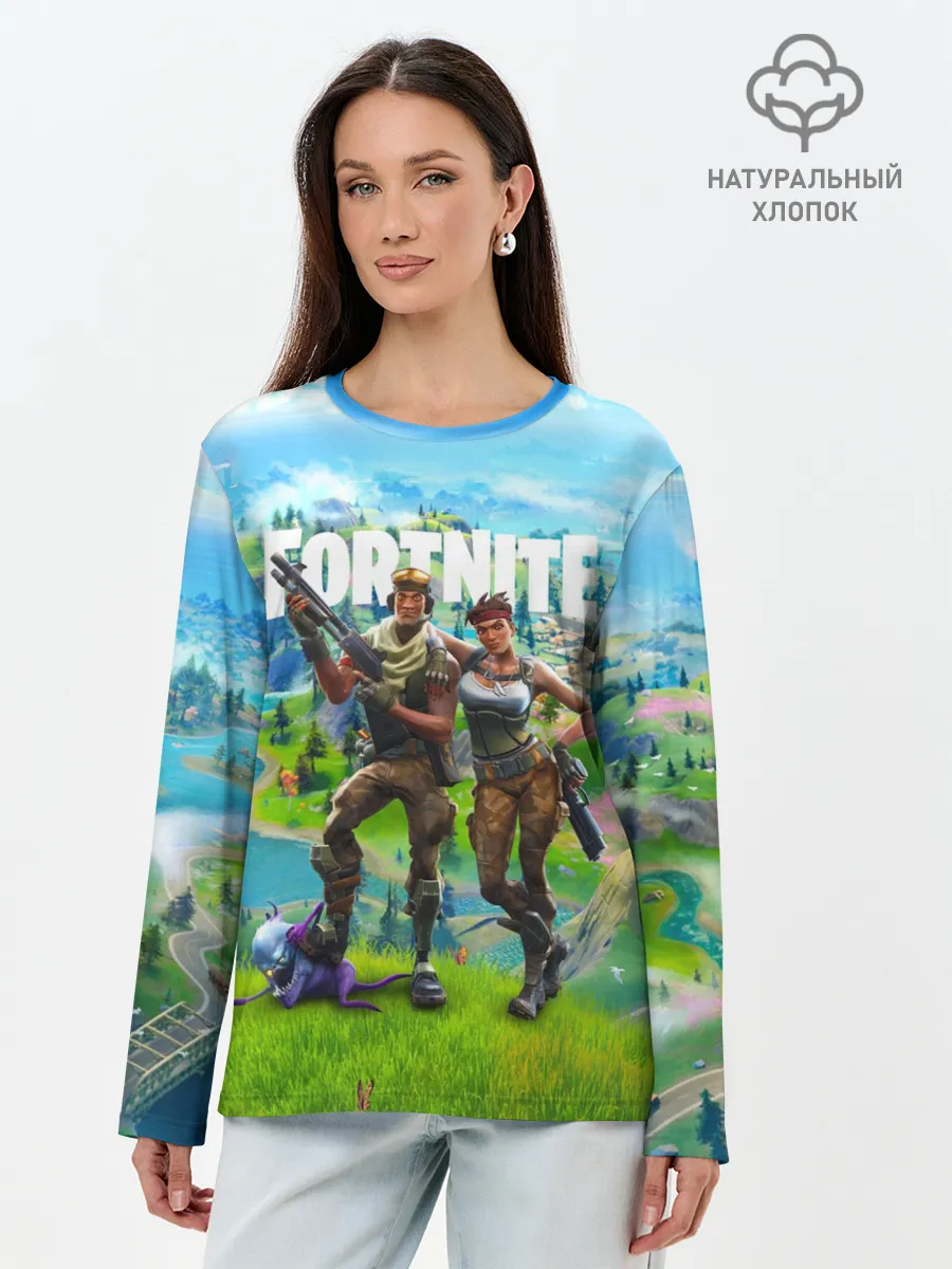 Лонгслив женский. Хлопок / Fortnite
