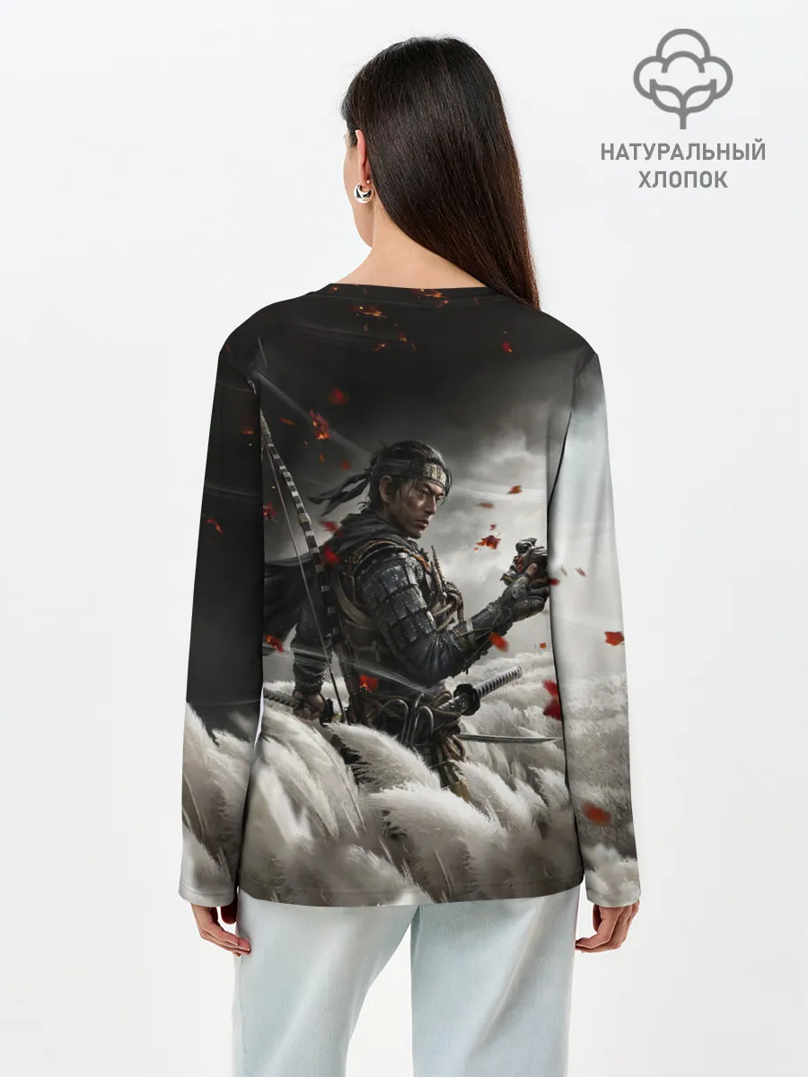 Лонгслив женский. Хлопок / Ghost of Tsushima