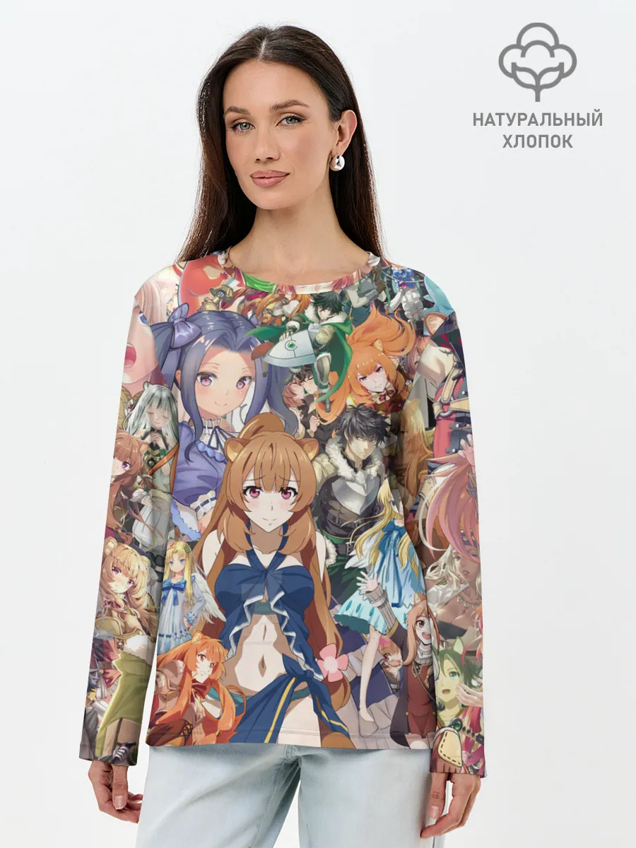 Лонгслив женский. Хлопок / Восхождение Героя Щита