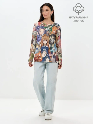 Лонгслив женский. Хлопок / Восхождение Героя Щита