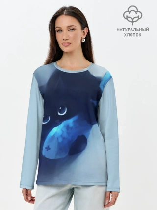 Лонгслив женский. Хлопок / Аниме CAT