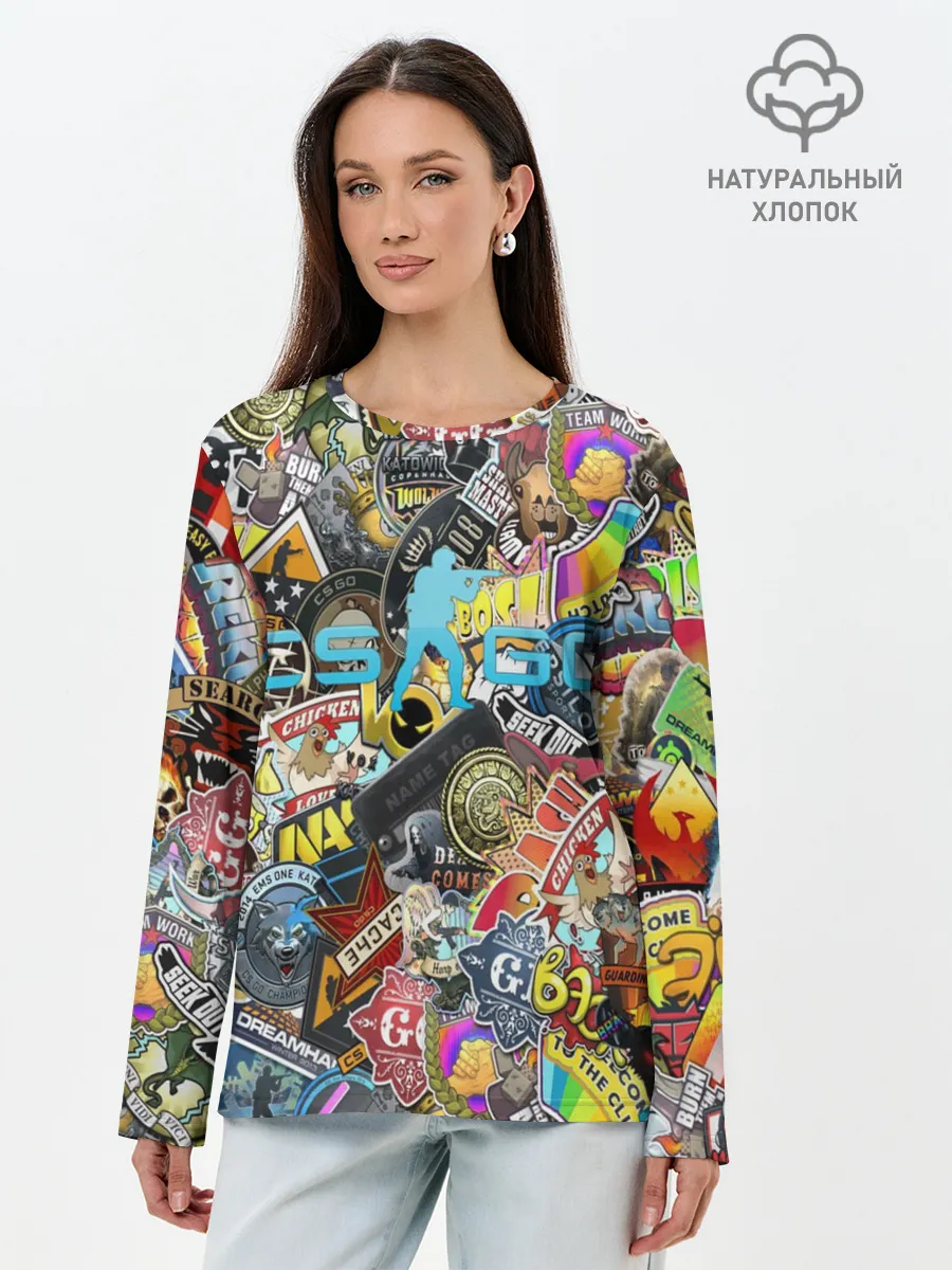 Лонгслив женский. Хлопок / CS GO