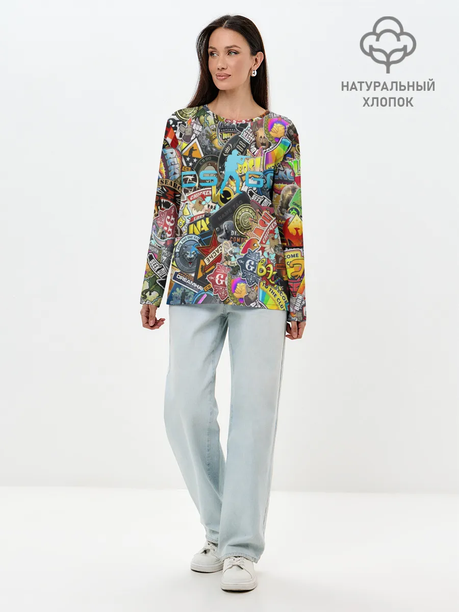 Лонгслив женский. Хлопок / CS GO