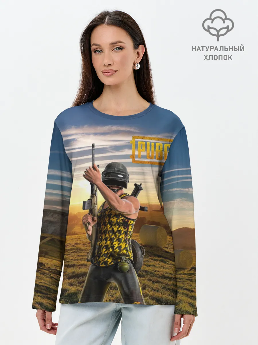 Лонгслив женский. Хлопок / PUBG