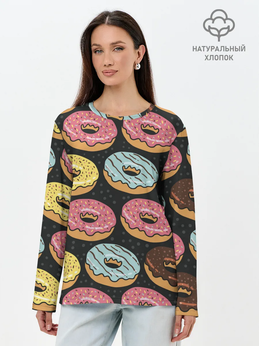 Лонгслив женский. Хлопок / Сладкоежка
