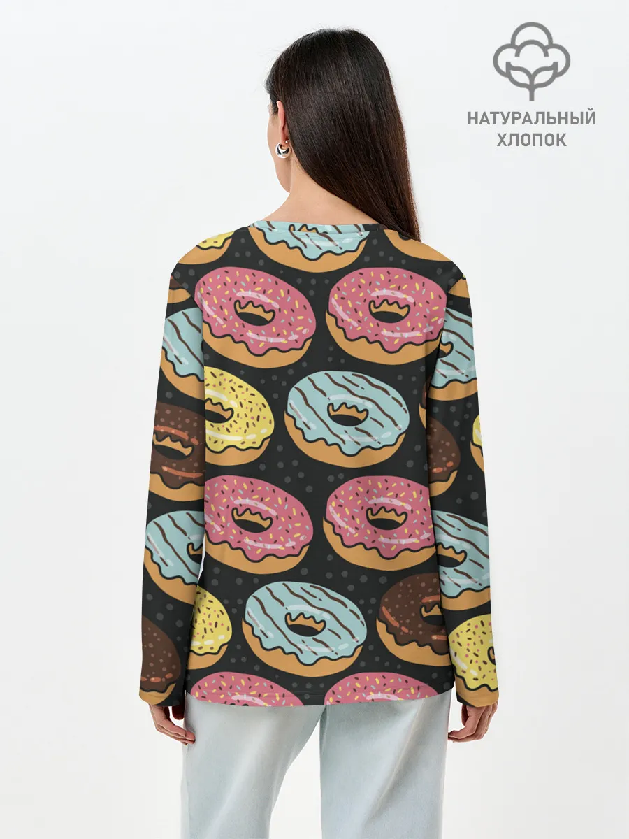Лонгслив женский. Хлопок / Сладкоежка
