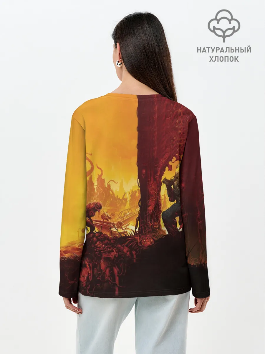 Лонгслив женский. Хлопок / DOOM eternal 2020