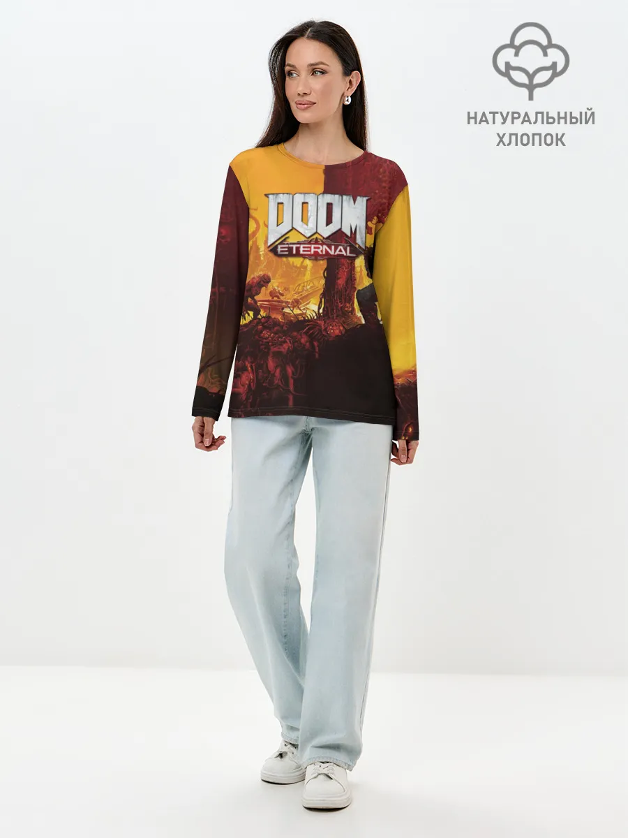 Лонгслив женский. Хлопок / DOOM eternal 2020