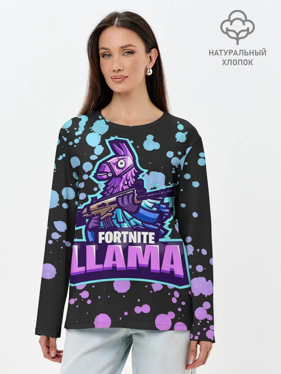 Лонгслив женский. Хлопок / Fortnite LLAMA