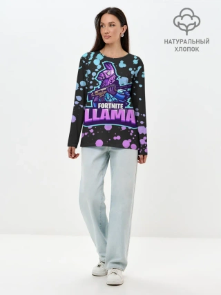 Лонгслив женский. Хлопок / Fortnite LLAMA