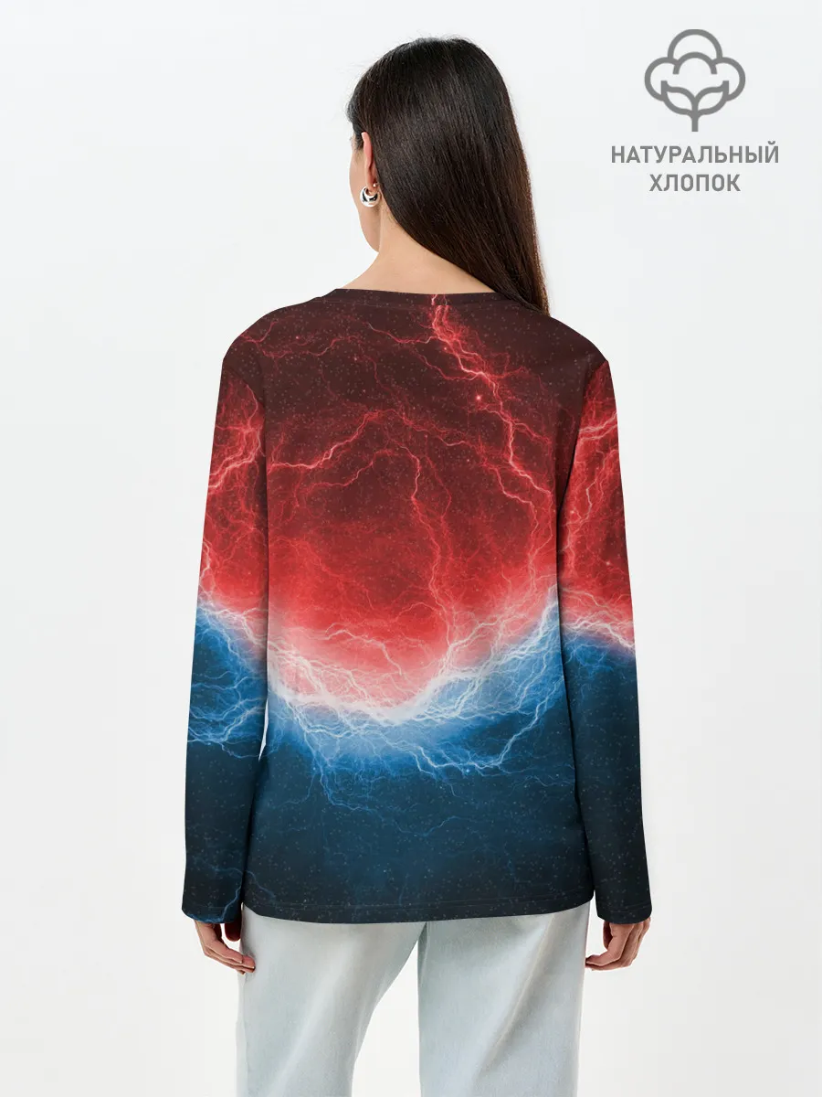 Лонгслив женский. Хлопок / Огонь и лёд