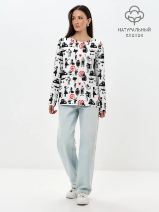 Лонгслив женский. Хлопок / Banksy