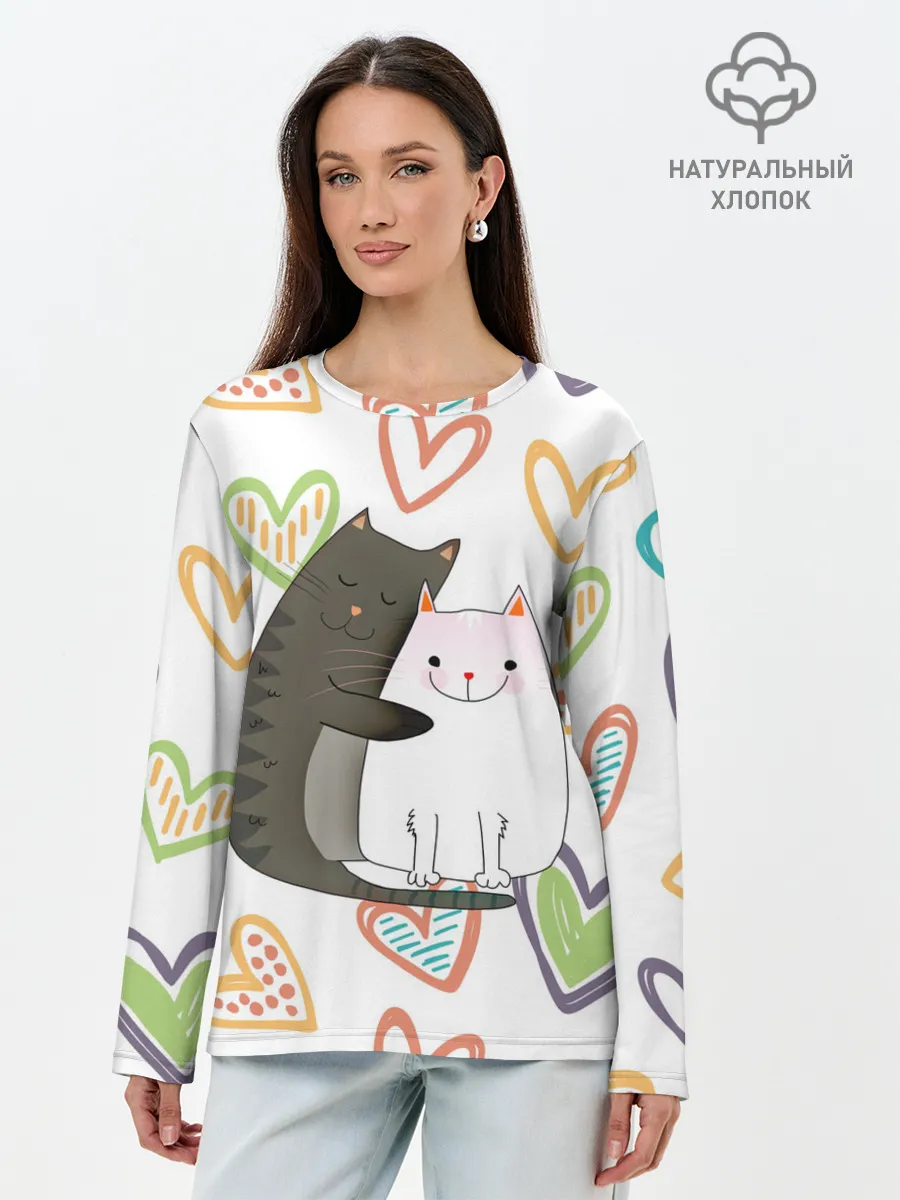 Лонгслив женский. Хлопок / Сладкая парочка