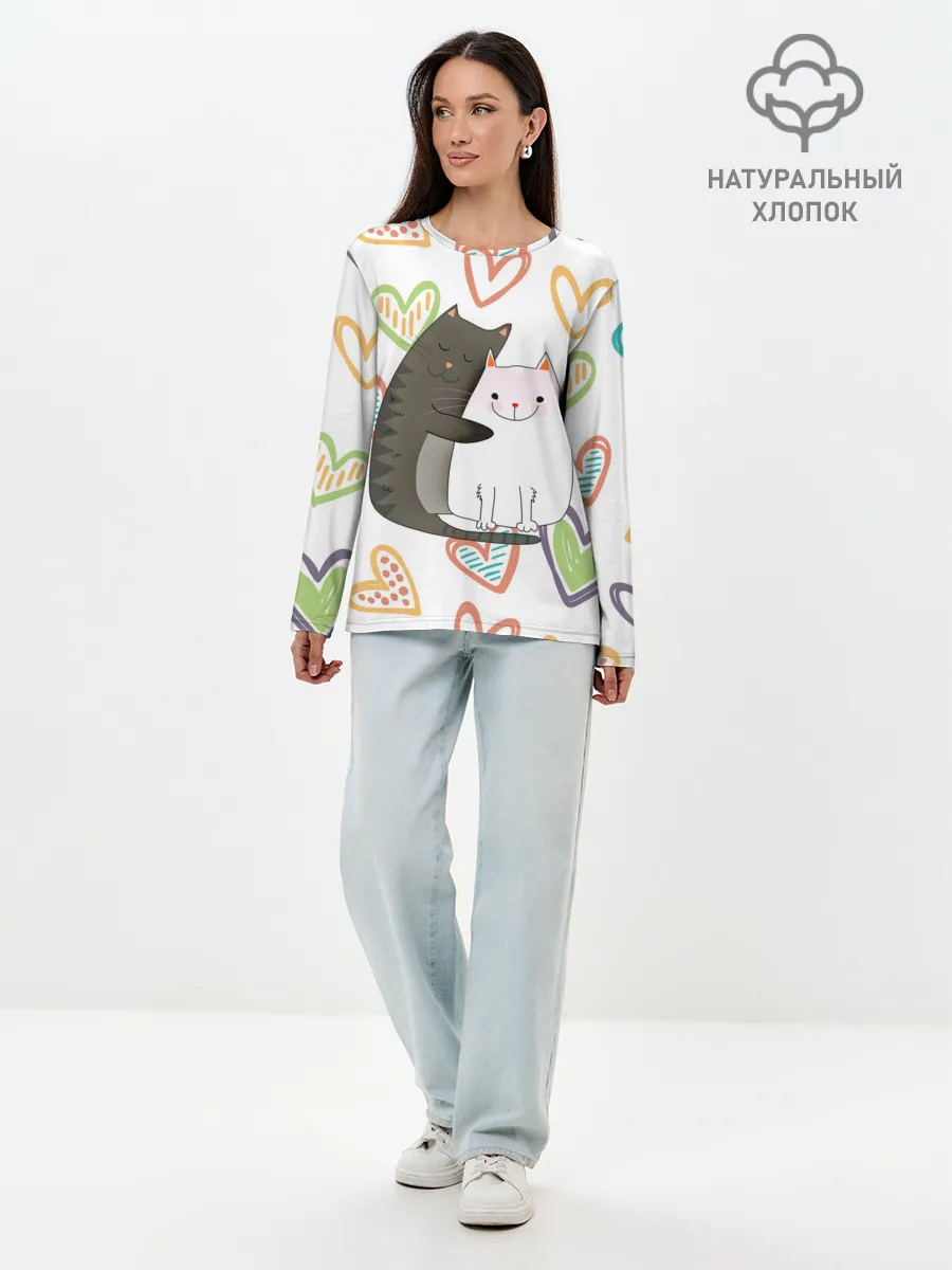 Лонгслив женский. Хлопок / Сладкая парочка