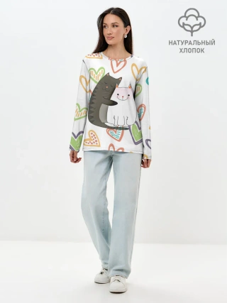 Лонгслив женский. Хлопок / Сладкая парочка