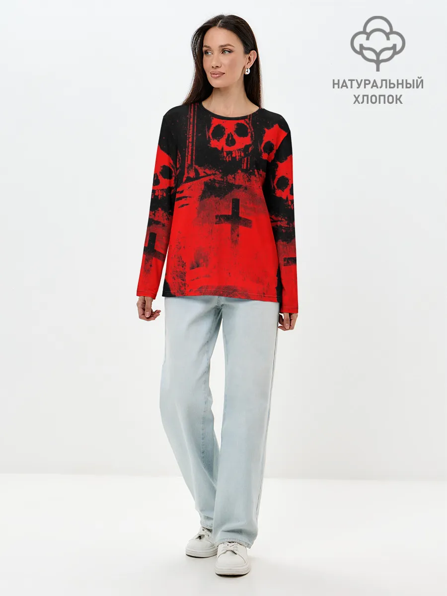 Лонгслив женский. Хлопок / Анархия