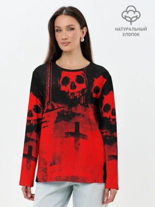 Лонгслив женский. Хлопок / Анархия