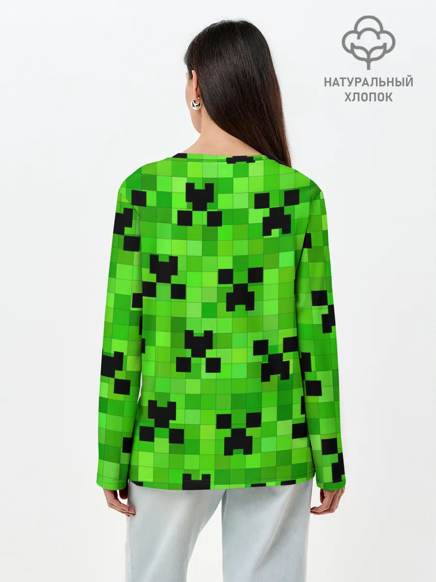 Лонгслив женский. Хлопок / MINECRAFT | МАЙНКРАФТ