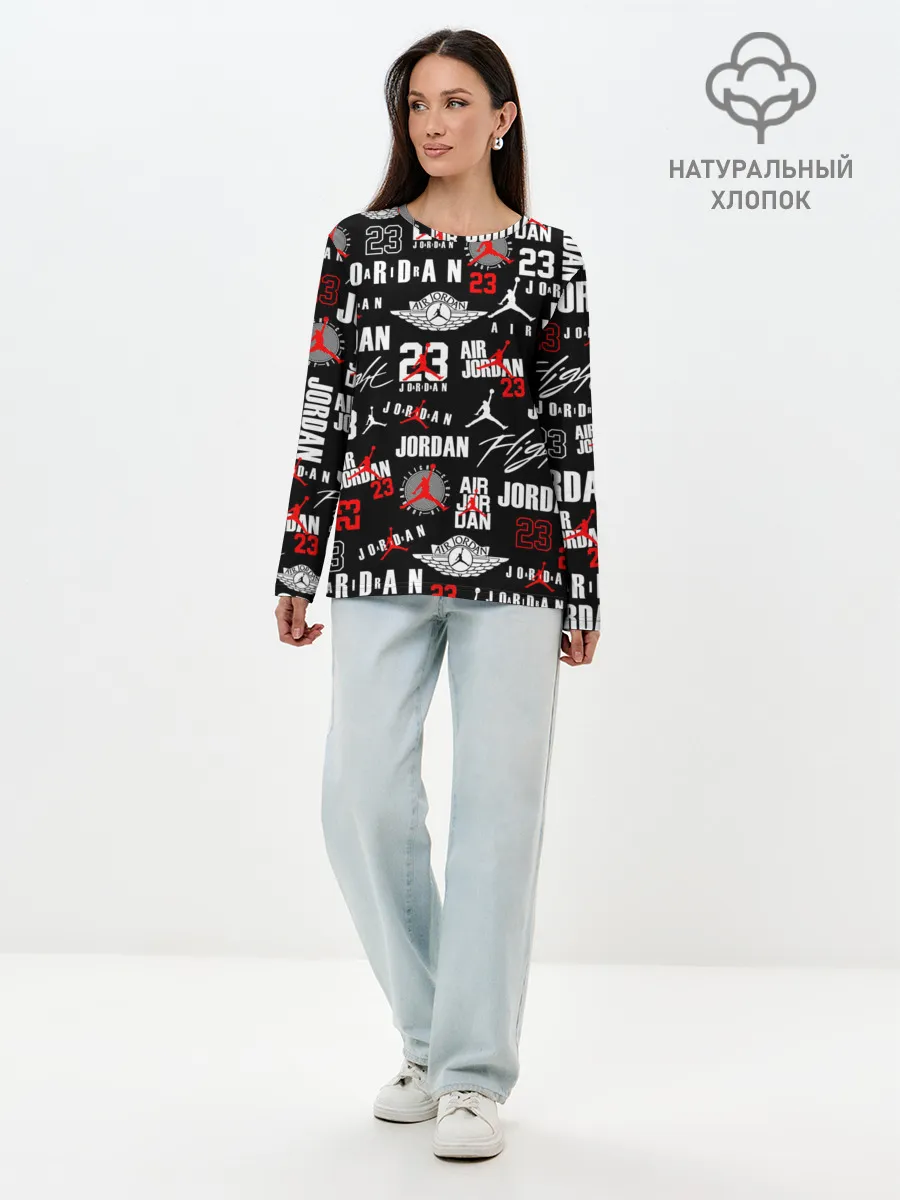 Лонгслив женский. Хлопок / MICHAEL JORDAN LOGOBOMBING