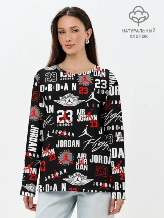 Лонгслив женский. Хлопок / MICHAEL JORDAN LOGOBOMBING