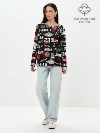 Лонгслив женский. Хлопок / MICHAEL JORDAN LOGOBOMBING