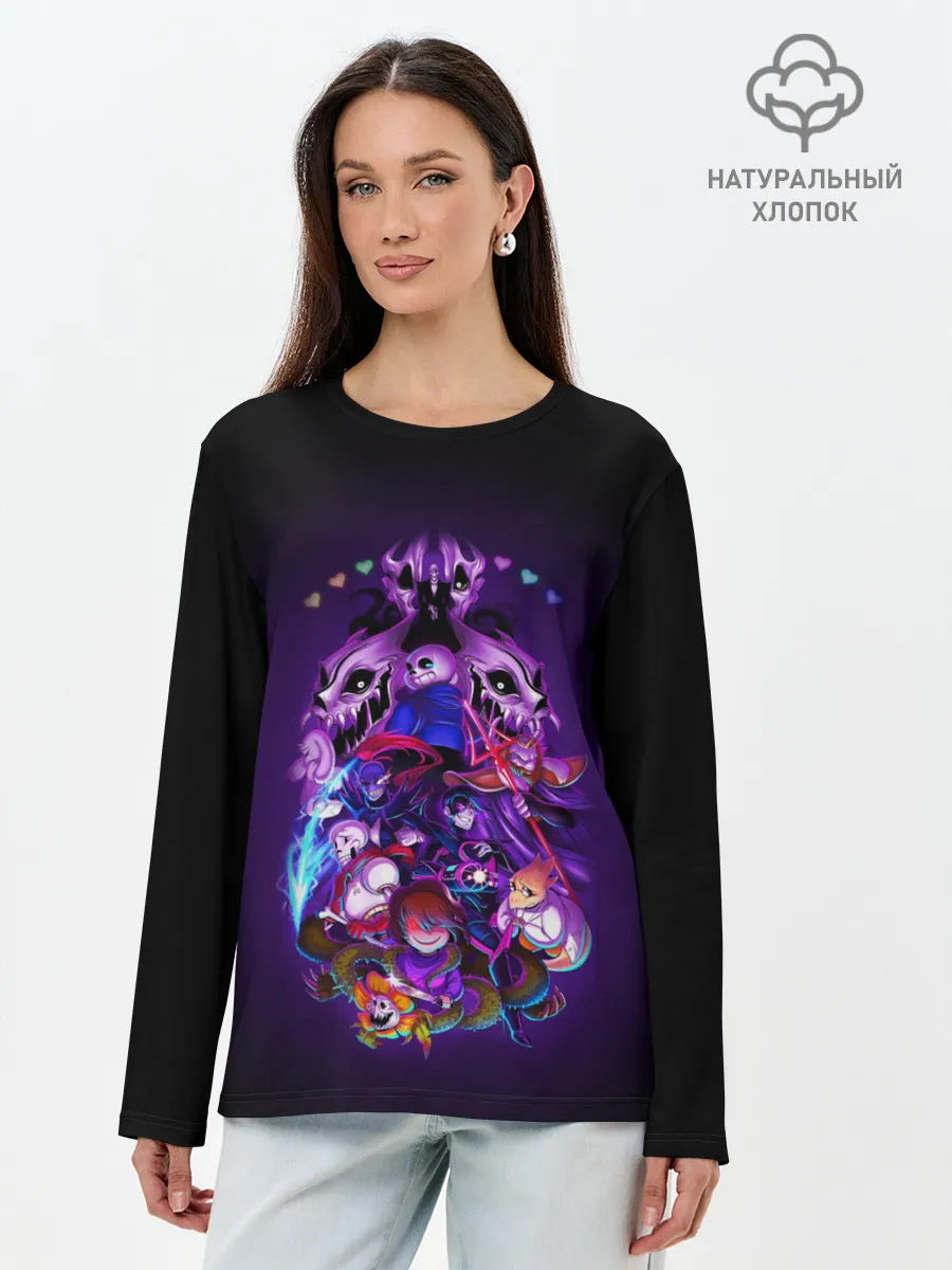 Лонгслив женский. Хлопок / UNDERTALE