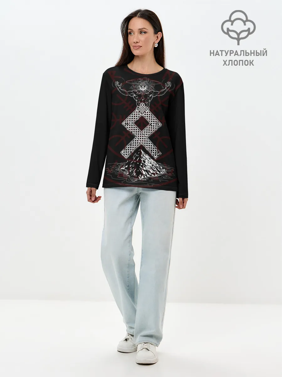 Лонгслив женский. Хлопок / Один