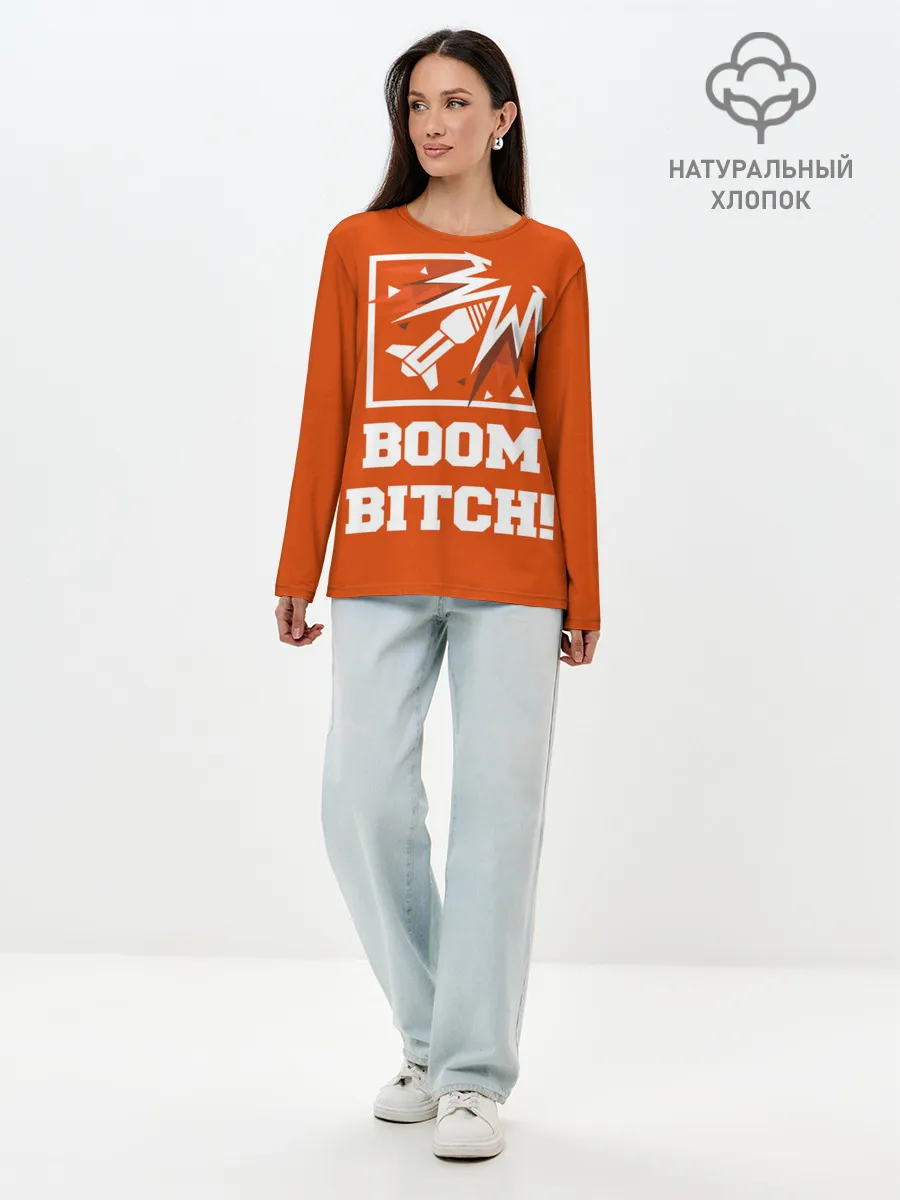 Лонгслив женский. Хлопок / Boom Bitch!