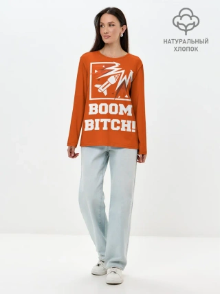 Лонгслив женский. Хлопок / Boom Bitch!