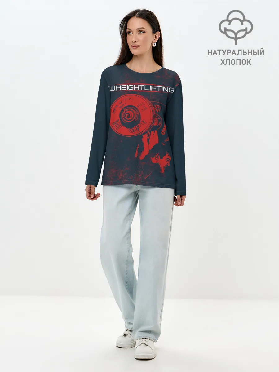 Лонгслив женский. Хлопок / Тяжелая атлетика