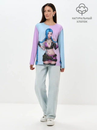 Лонгслив женский. Хлопок / League of Legends Jinx