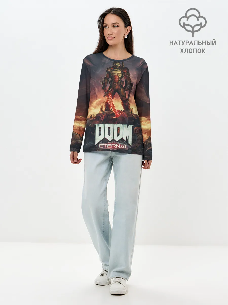 Лонгслив женский. Хлопок / DOOM ETERNAL