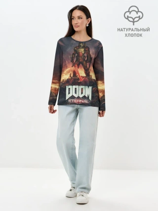 Лонгслив женский. Хлопок / DOOM ETERNAL