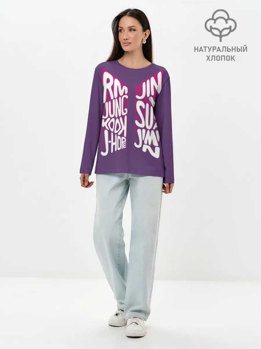 Лонгслив женский. Хлопок / BTS