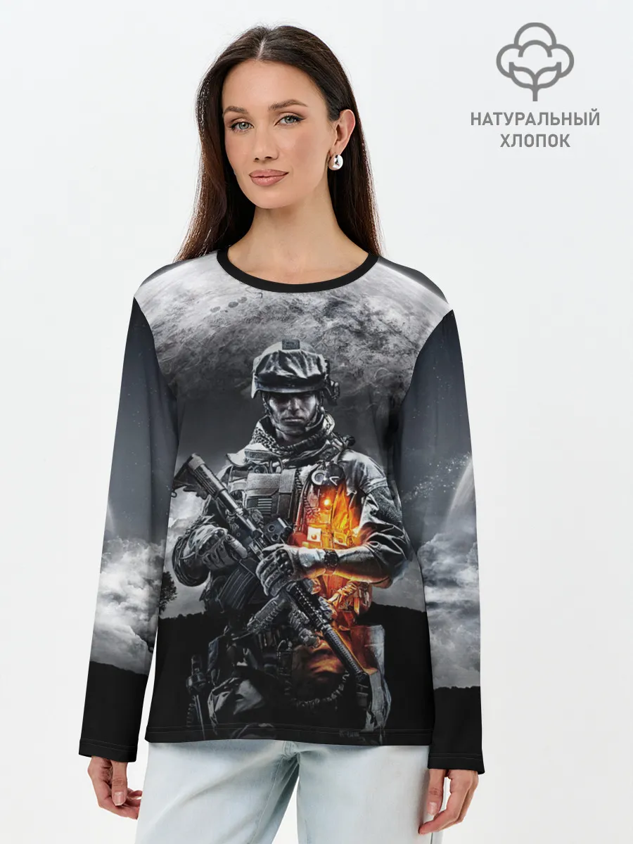 Лонгслив женский. Хлопок / Battlefield