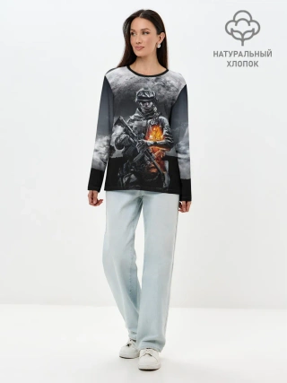 Лонгслив женский. Хлопок / Battlefield