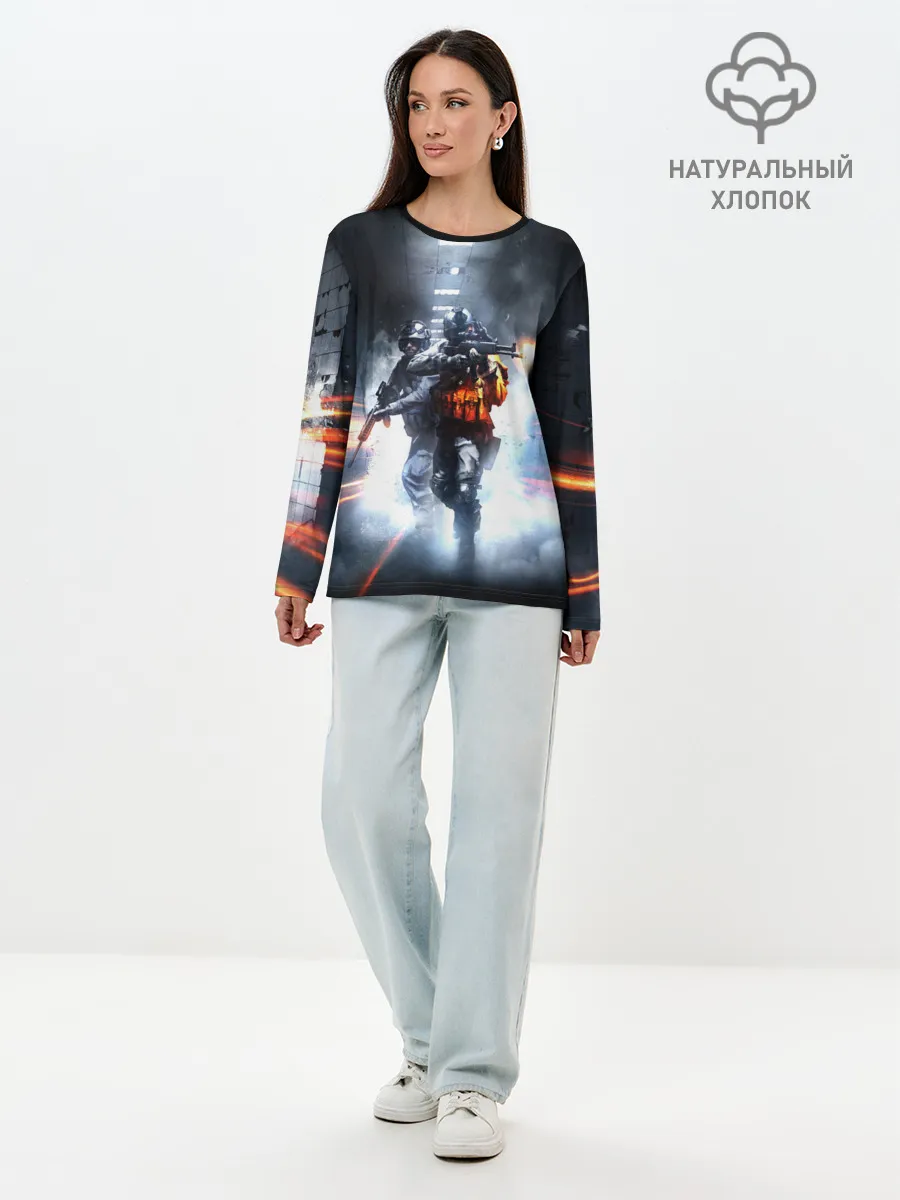 Лонгслив женский. Хлопок / Battlefield