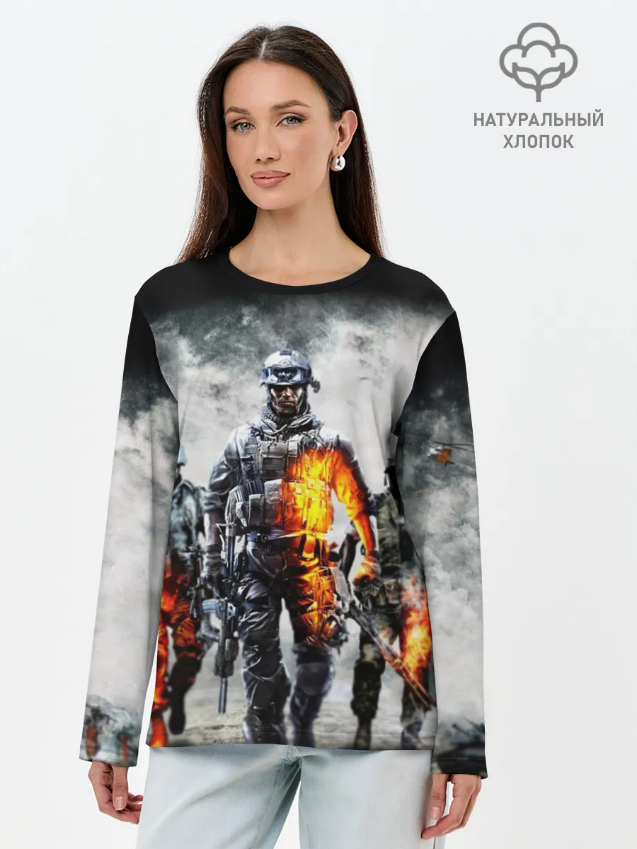 Лонгслив женский. Хлопок / Battlefield | Батлфилд
