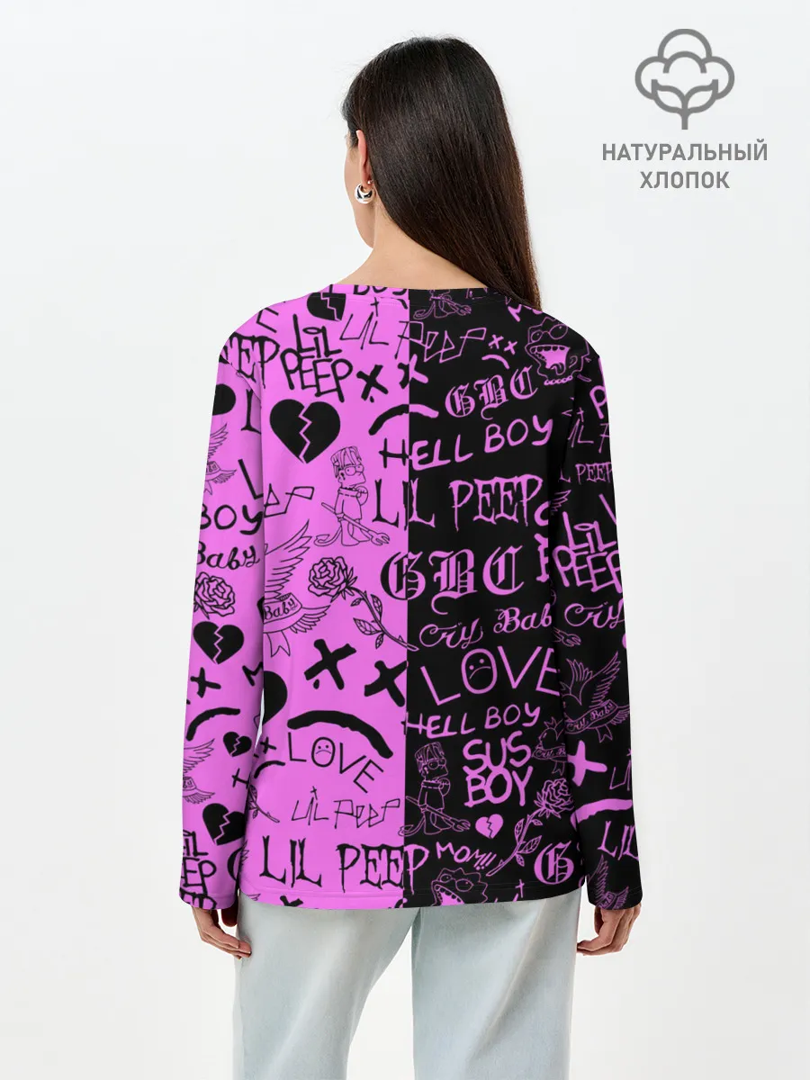 Лонгслив женский. Хлопок / LIL PEEP LOGOBOMBING BLACK PINK