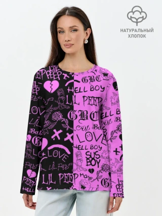 Лонгслив женский. Хлопок / LIL PEEP LOGOBOMBING BLACK PINK