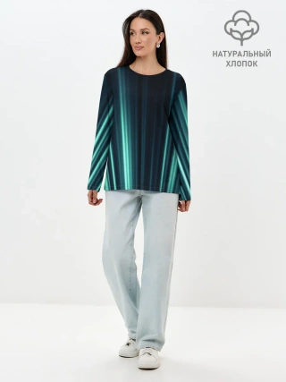 Лонгслив женский. Хлопок / текстура