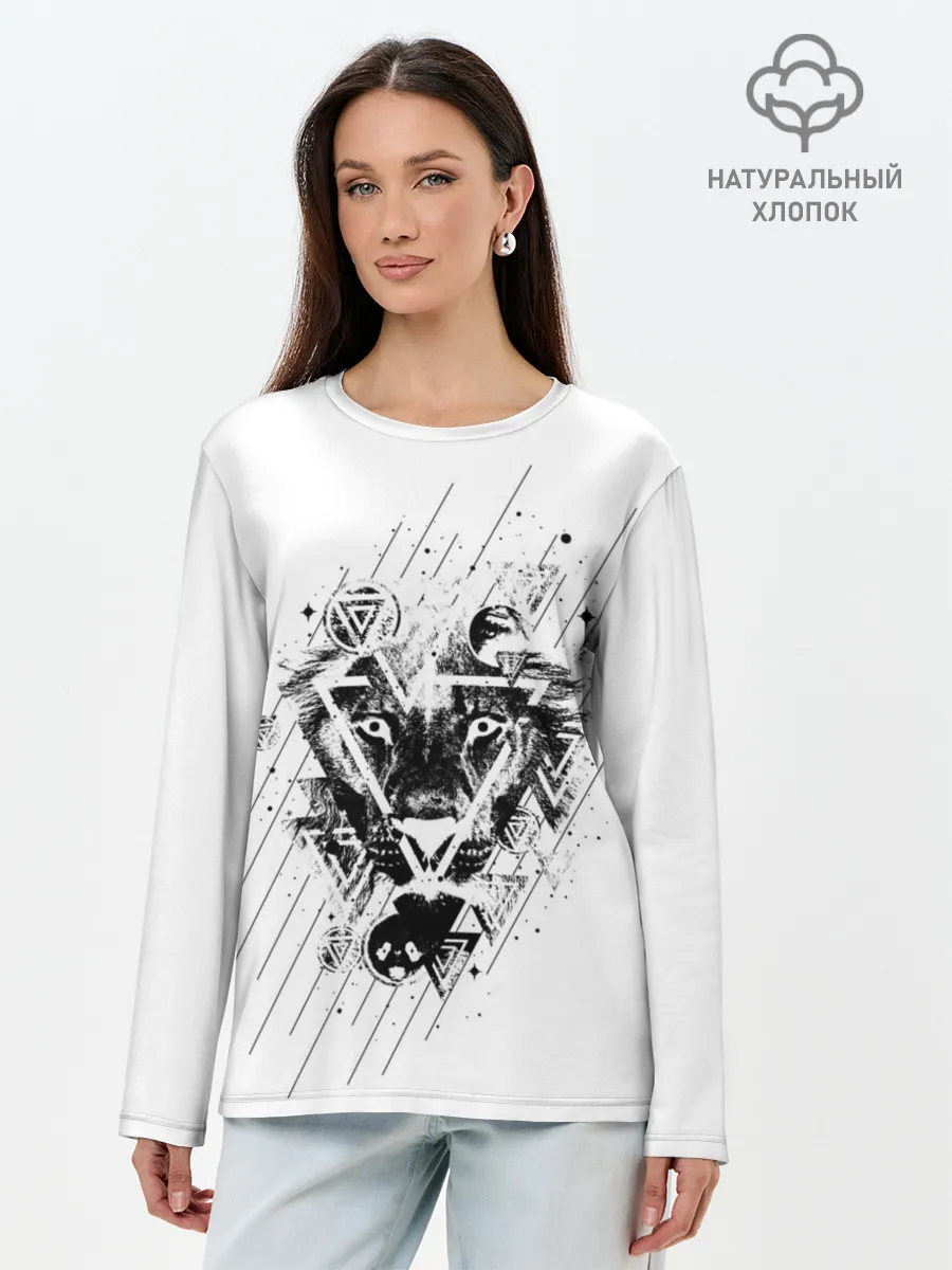 Лонгслив женский. Хлопок / Лев