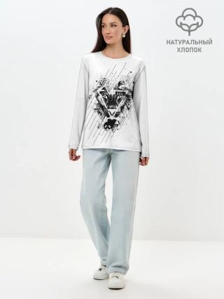 Лонгслив женский. Хлопок / Лев