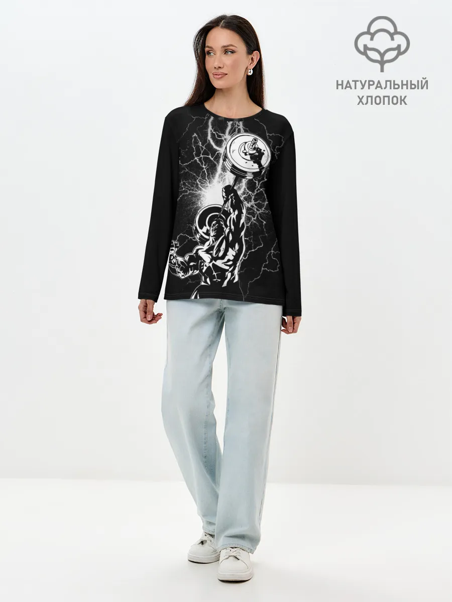 Лонгслив женский. Хлопок / Powerlifting