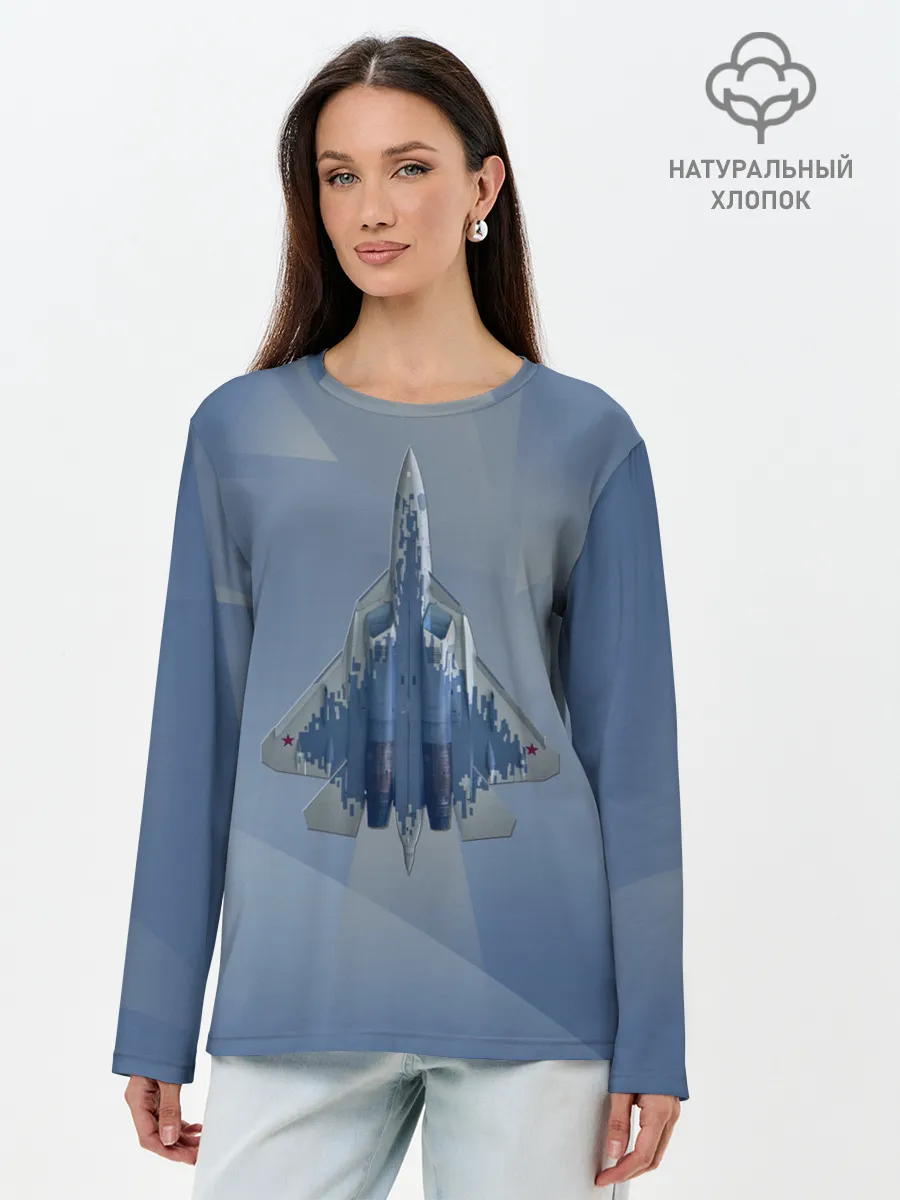 Лонгслив женский. Хлопок / Су-57
