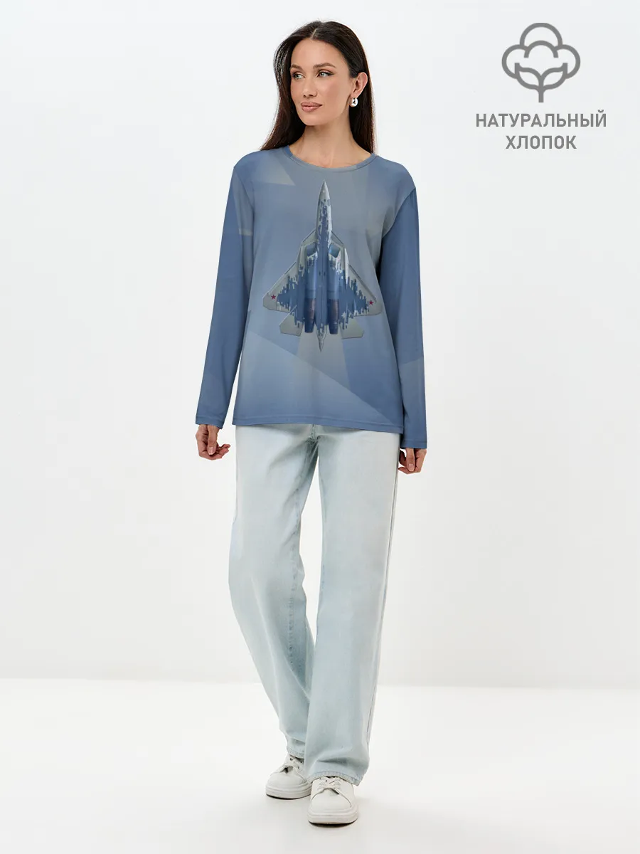 Лонгслив женский. Хлопок / Су-57
