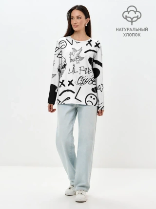 Лонгслив женский. Хлопок / Lil Peep